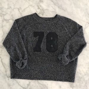 Number Detail Slouchy Sweater